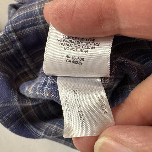 Peter Millar Men's XL Autumn Lightweight Flannel Shirt Blue Plaid Button Down - Picture 13 of 15